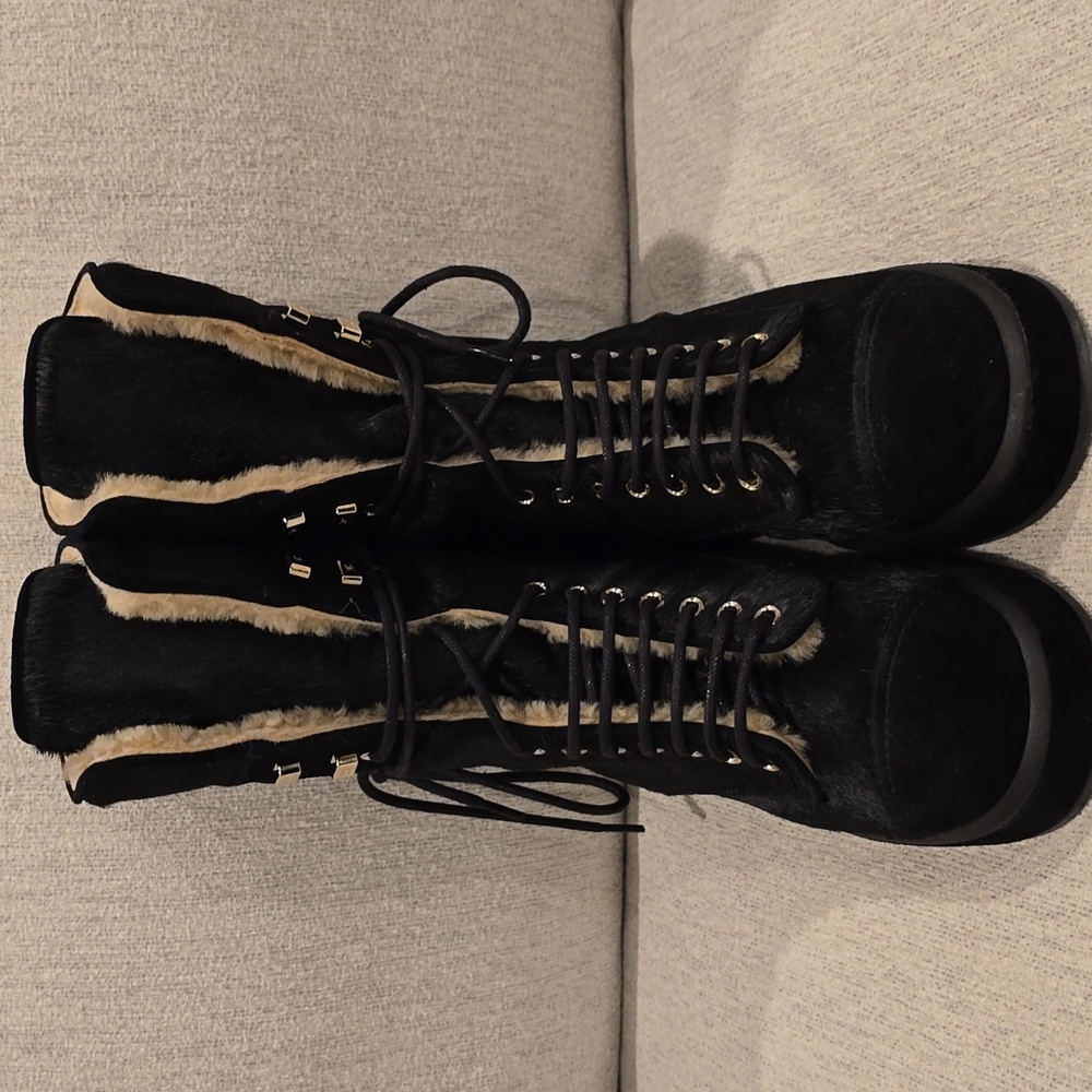 Chanel Women's 22B Ponyhair Mid Calf Combat Boots - Picture 5 of 10